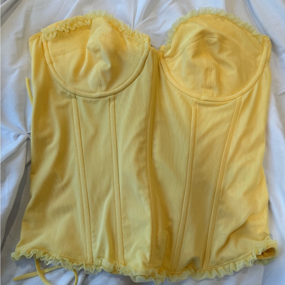 Edikted Light Yellow Corset Bra